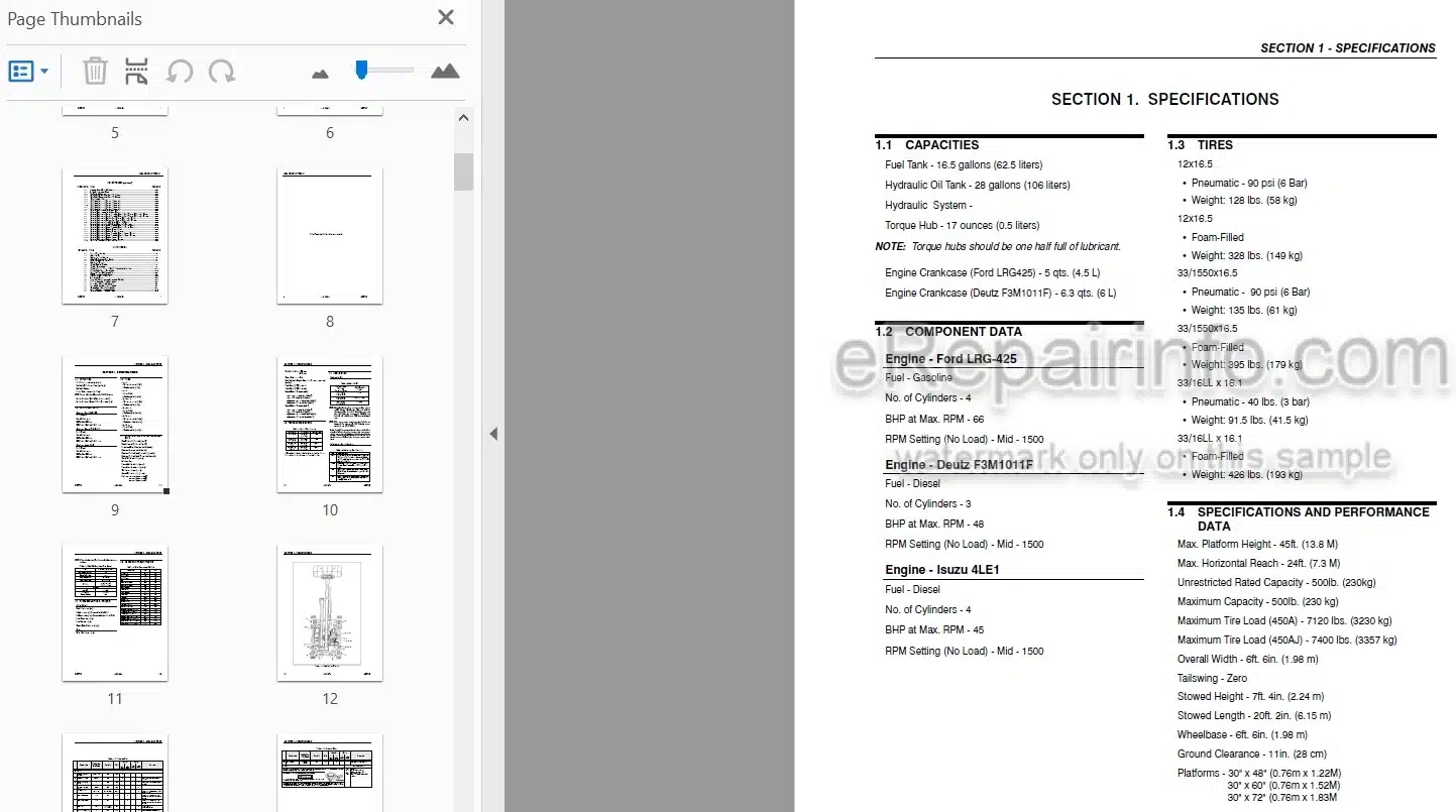 Photo 5 - JLG 450A 450AJ Service And Maintenance Manual Boom Lift