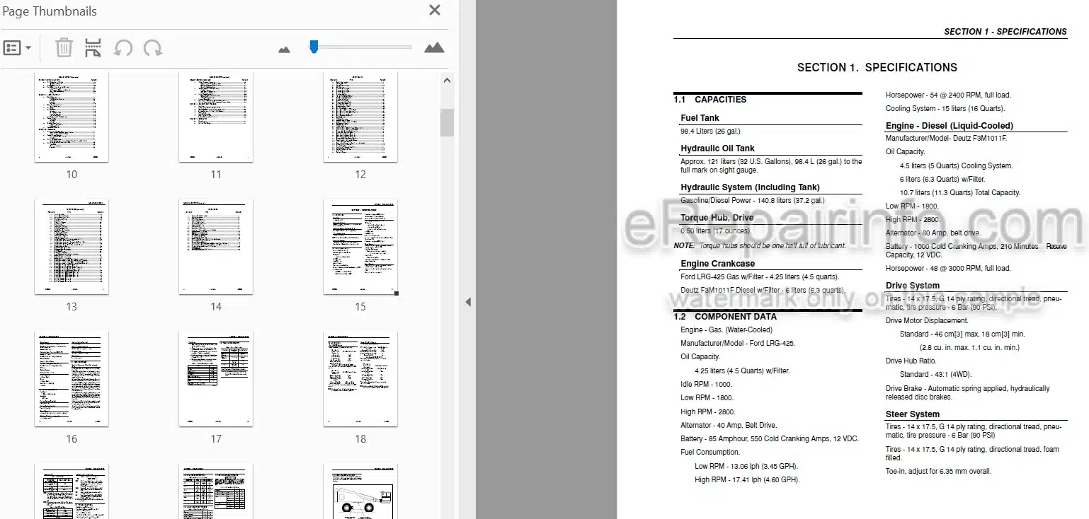 Photo 5 - JLG 601S Service And Maintenance Manual Boom Lift
