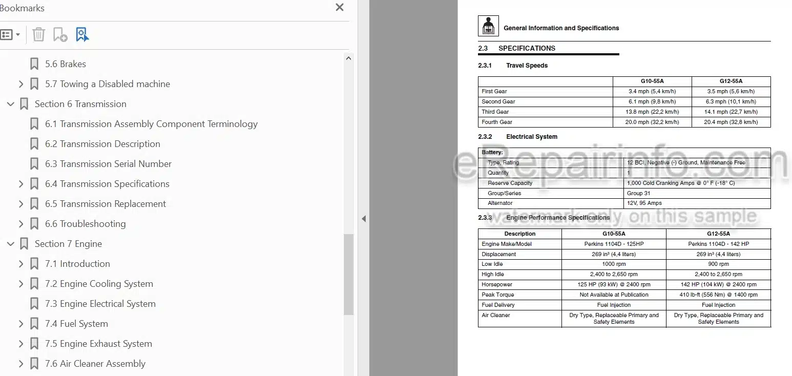 Photo 4 - JLG AccuPlace G10-55A G12-55A Service Manual Telescopic Forklift