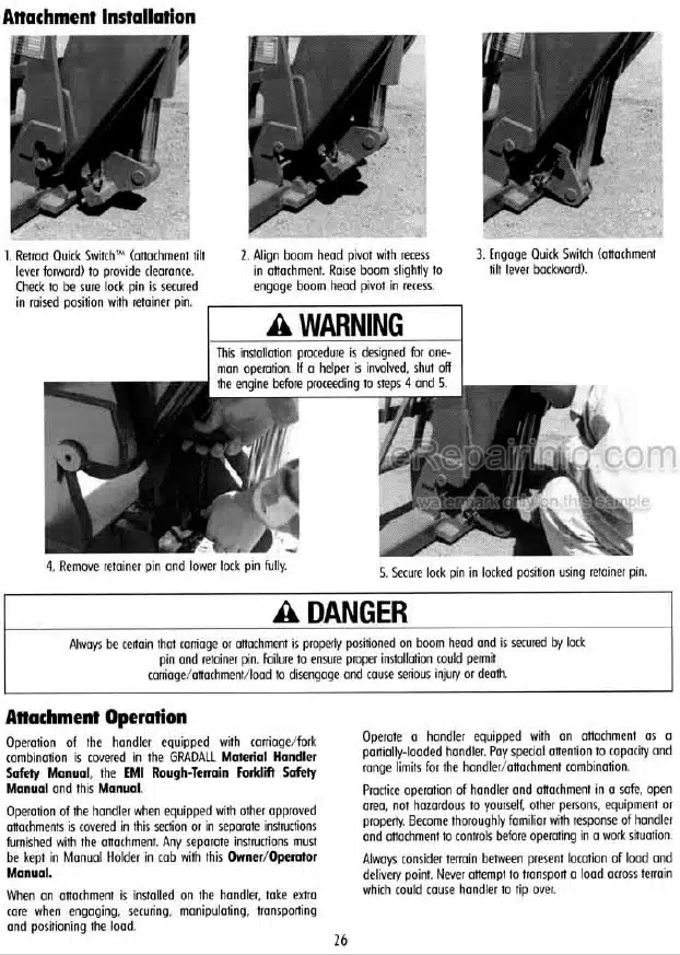 Photo 12 - JLG Gradall 522D 534D-6 524D 534D-6T Service Manual Telehandler