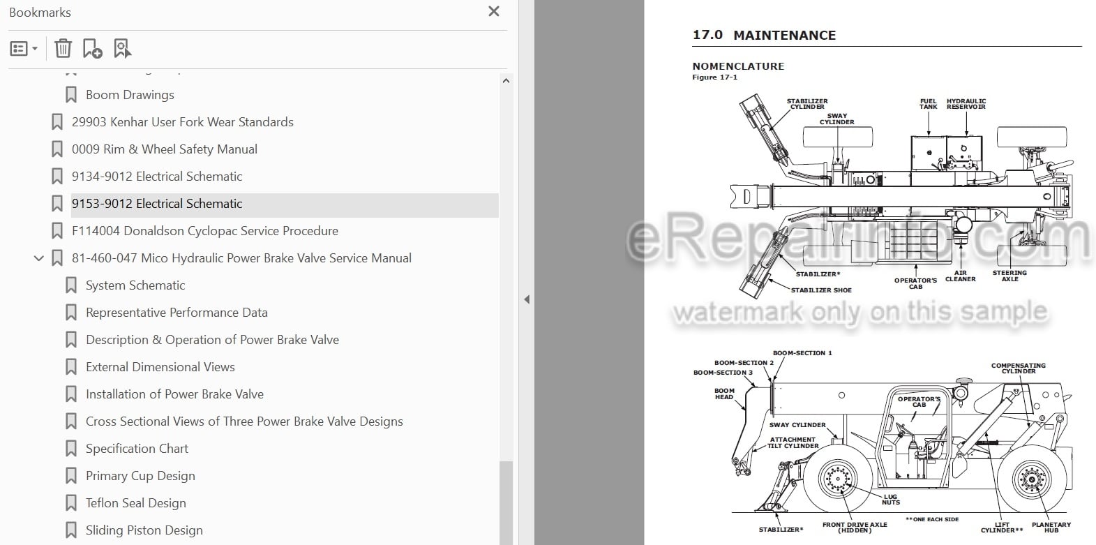 Photo 5 - JLG Gradall 534D-9 534D-10 Service Manual Telehandler