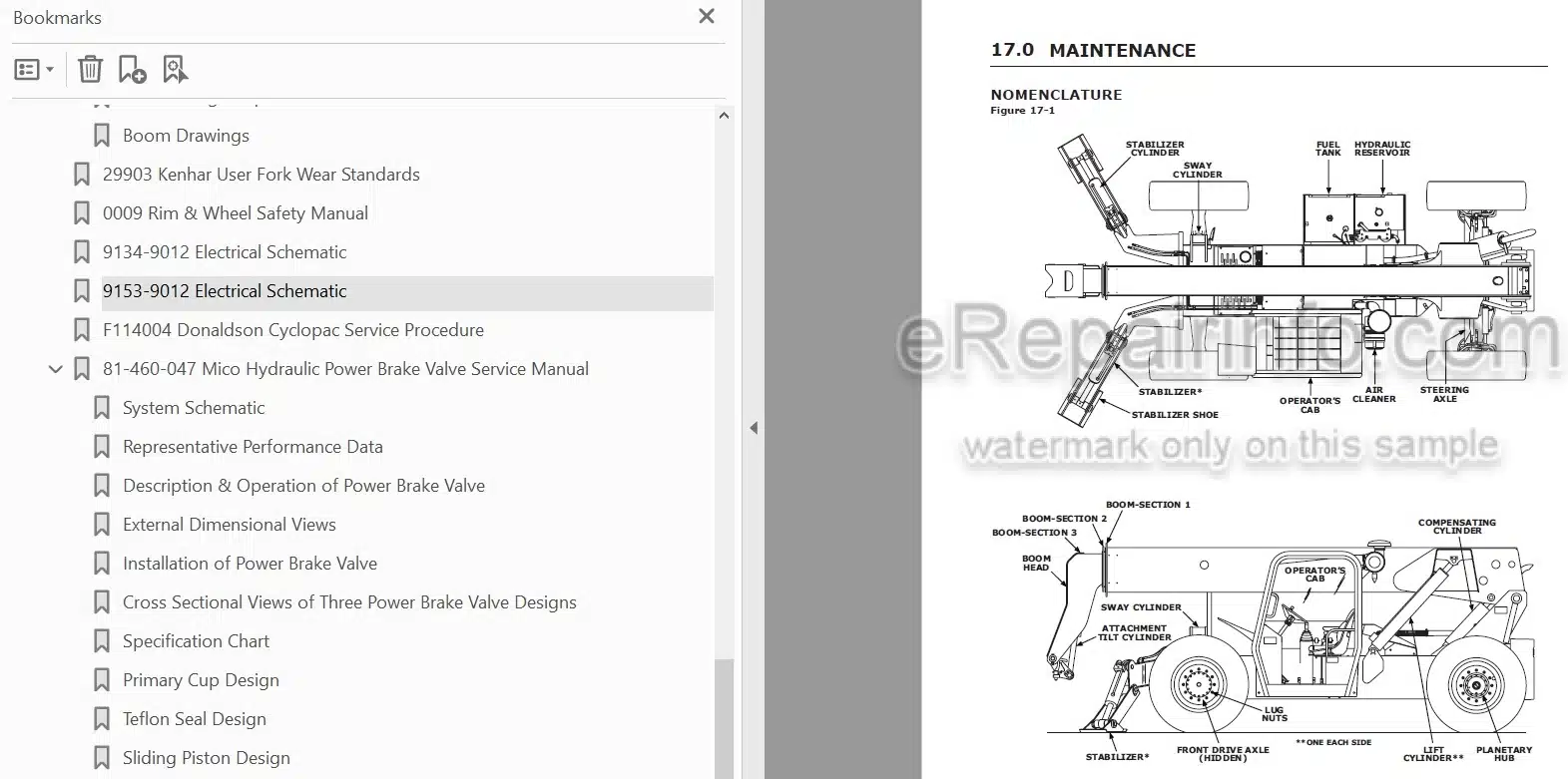Photo 5 - JLG Gradall 534D-9 534D-10 Service Manual Telehandler