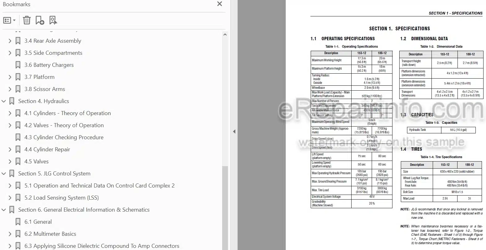 Photo 5 - JLG Liftlux 153-12 180-12 Service And Maintenance Manual Scissors Lift Prior to SN 20463 And Other PINs