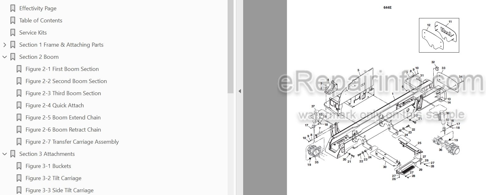 Photo 3 - JLG Lull 6E-42 944E-42 Illustrated Parts Manual Telehandler SN 17569 thru 20123 And 0160002514 And After