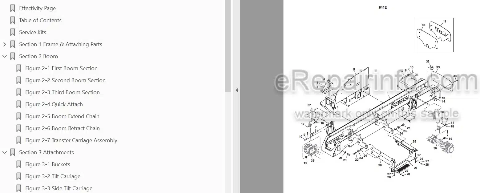 Photo 3 - JLG Lull 6E-42 944E-42 Illustrated Parts Manual Telehandler SN 17569 thru 20123 And 0160002514 And After