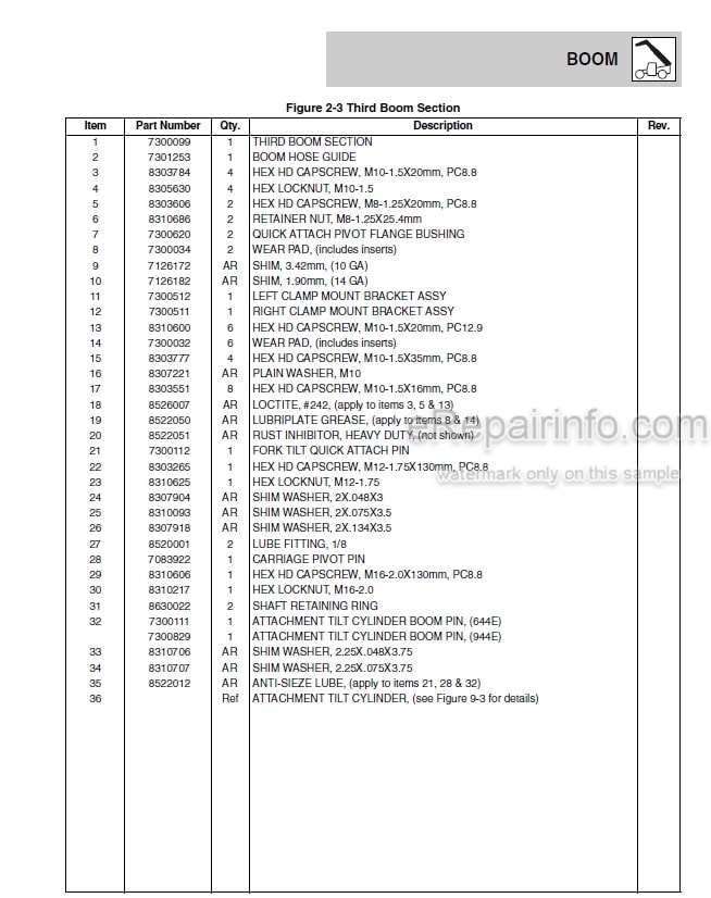 Photo 4 - JLG Lull 6E-42 944E-42 Illustrated Parts Manual Telehandler SN 17569 thru 20123 And 0160002514 And After