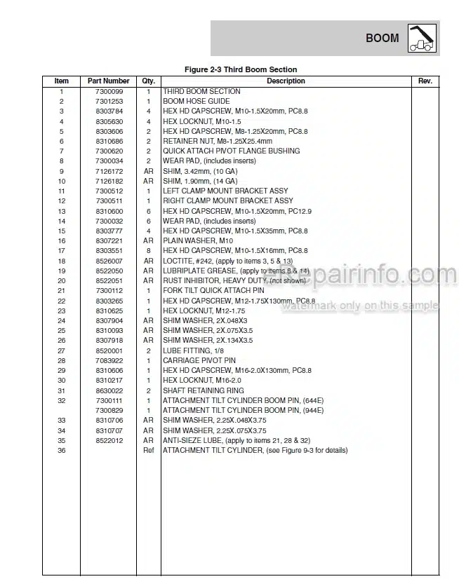 Photo 4 - JLG Lull 6E-42 944E-42 Illustrated Parts Manual Telehandler SN 17569 thru 20123 And 0160002514 And After