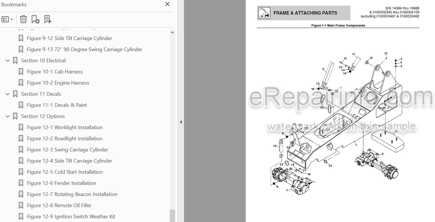Photo 3 - JLG Skytrak 6036 Illustrated Parts Manual Telehandler SN 14834 thru 19988 And 0160002345 And After