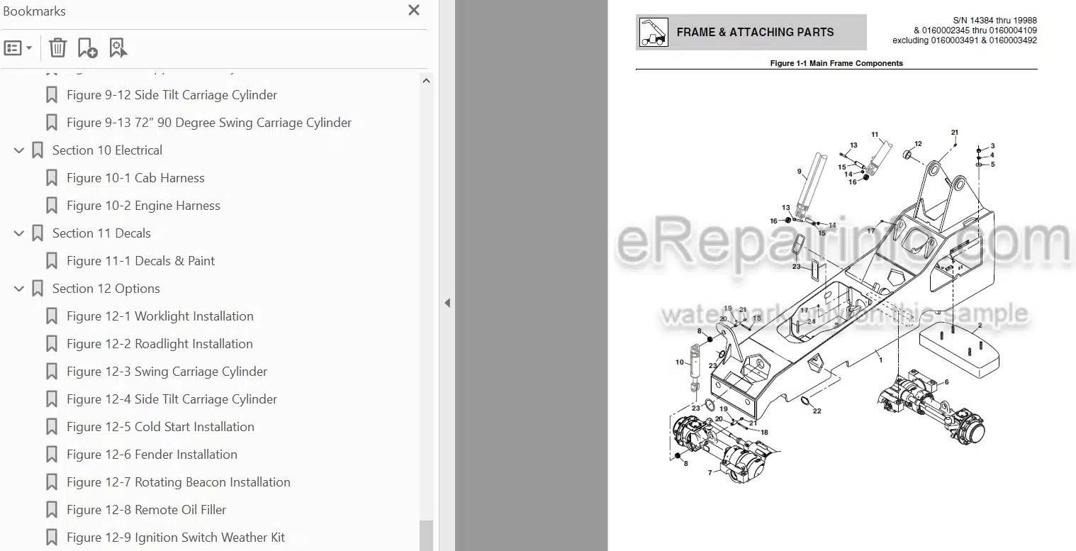 Photo 3 - JLG Skytrak 6036 Illustrated Parts Manual Telehandler SN 14834 thru 19988 And 0160002345 And After