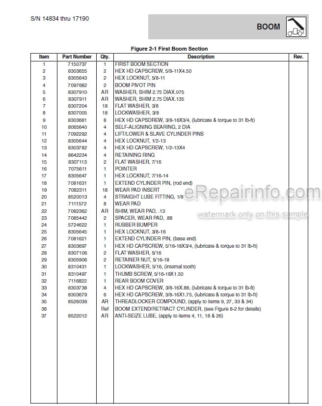 Photo 4 - JLG Skytrak 6036 Illustrated Parts Manual Telehandler SN 14834 thru 19988 And 0160002345 And After