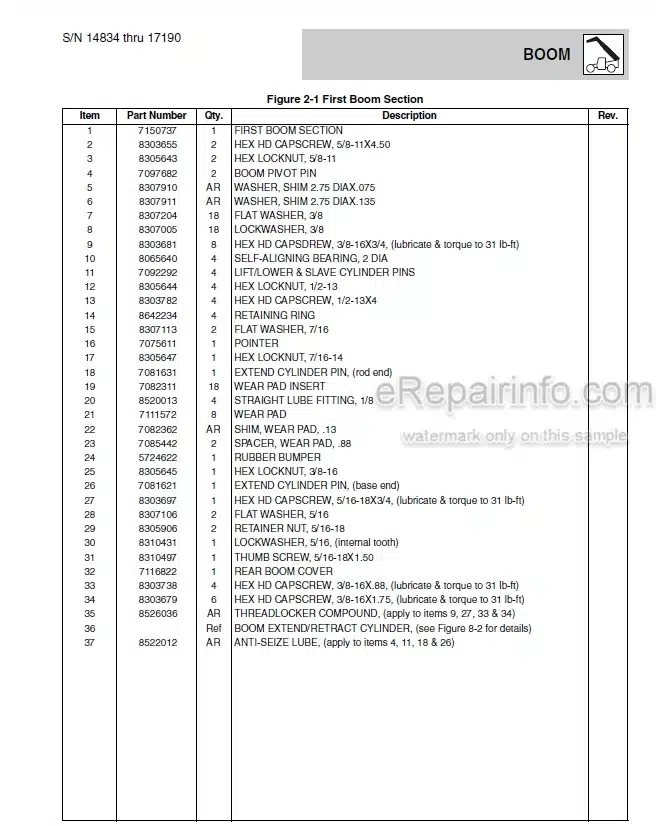 Photo 4 - JLG Skytrak 6036 Illustrated Parts Manual Telehandler SN 14834 thru 19988 And 0160002345 And After