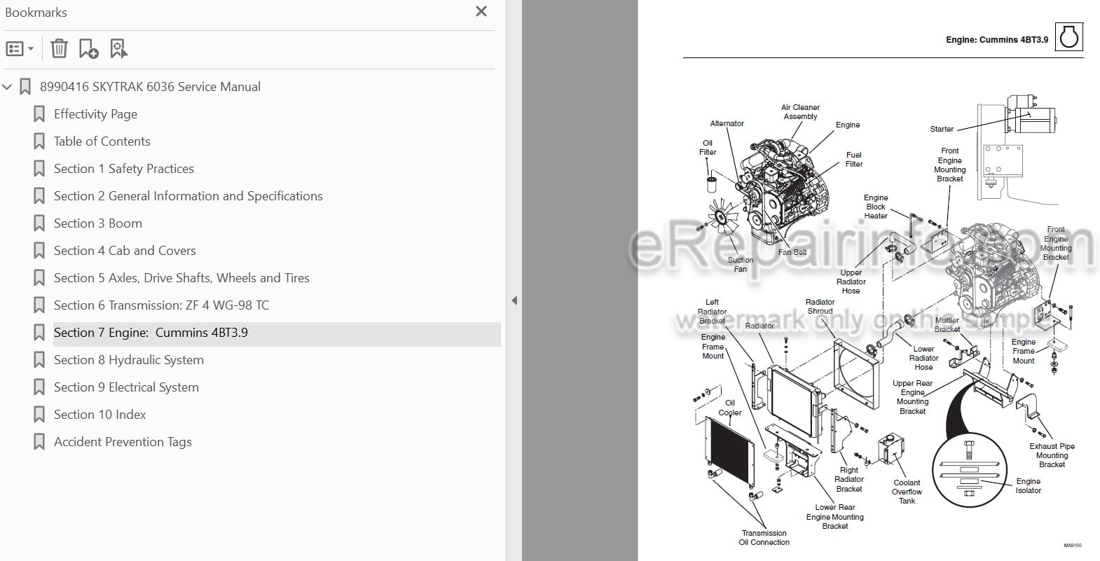 Photo 4 - JLG Skytrak 6036 Service Manual Telehandler SN 14834 & After