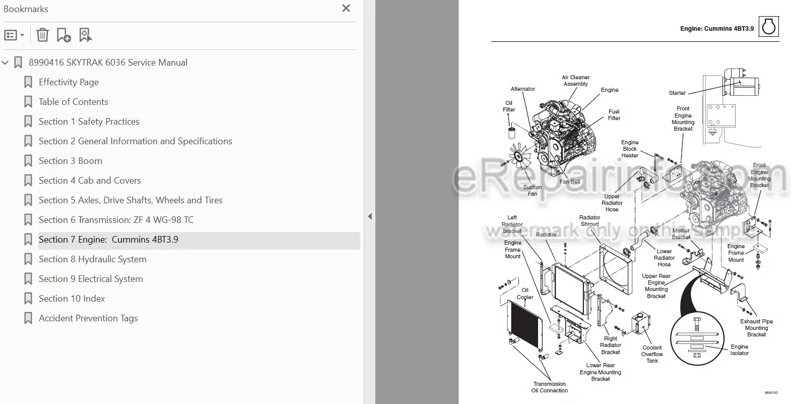 Photo 4 - JLG Skytrak 6036 Service Manual Telehandler SN 14834 & After