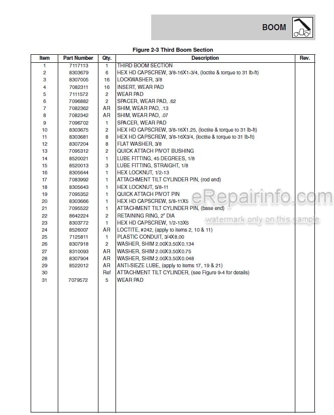 Photo 4 - JLG Skytrak 6042 Illustrated Parts Manual Telehandler SN 17019 thru 19897 And 0160002408 And After