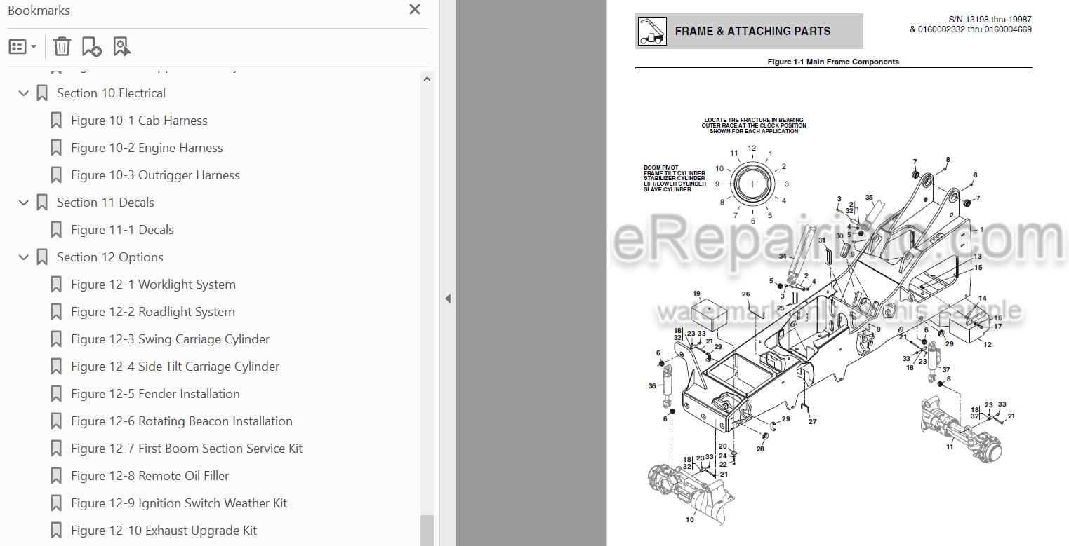 Photo 3 - JLG Skytrak 8042 10042 10054 Illustrated Parts Manual Telehandler SN 13198 thru 19987 And 0160002332 And After