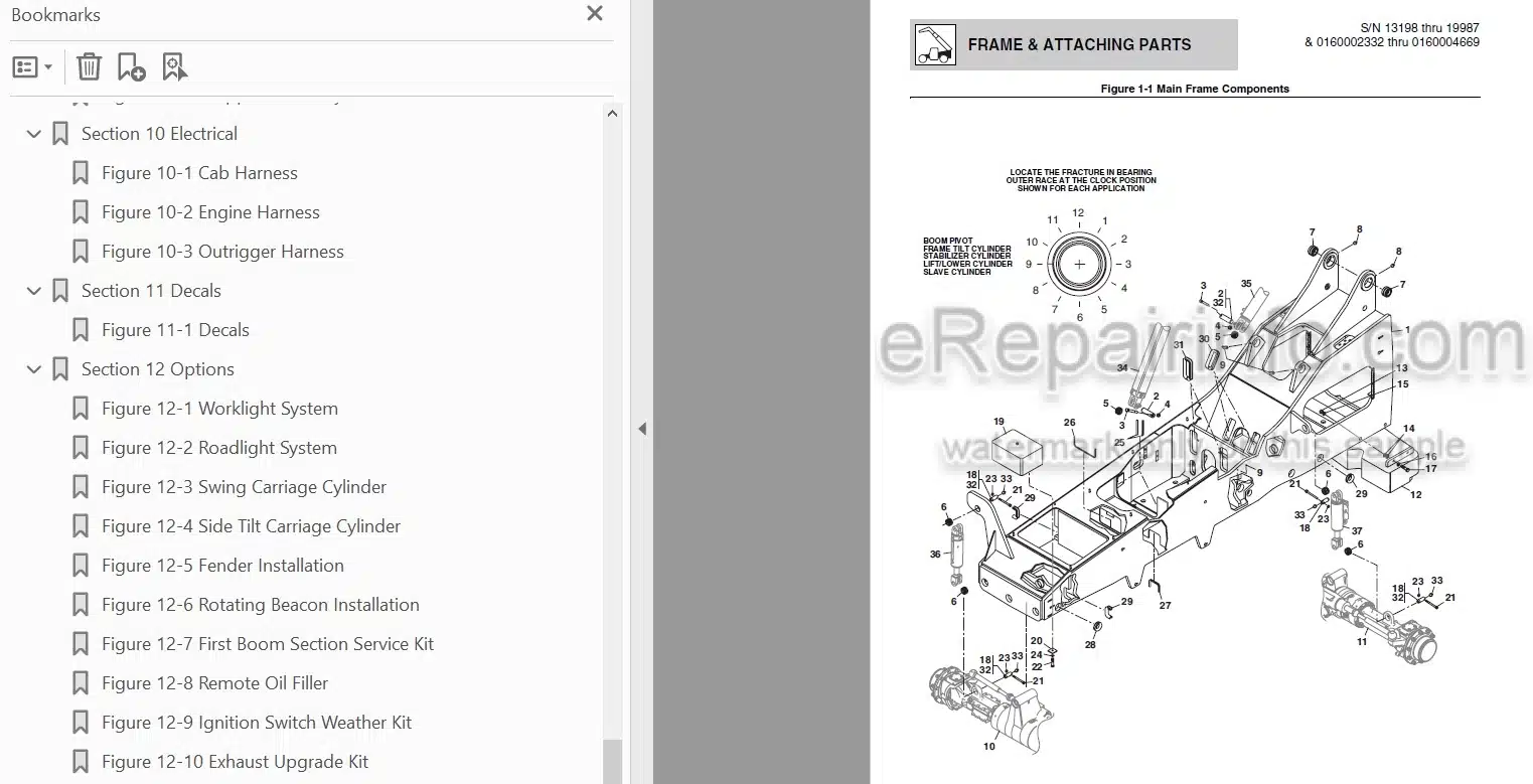 Photo 3 - JLG Skytrak 8042 10042 10054 Illustrated Parts Manual Telehandler SN 13198 thru 19987 And 0160002332 And After