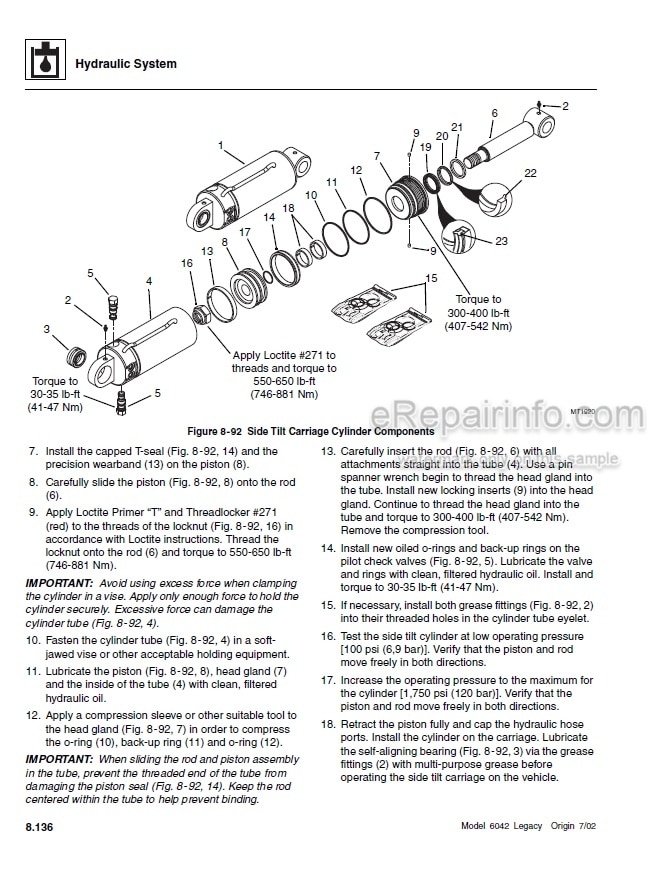 Photo 3 - JLG Skytrak Legacy 6042 Service Manual Telehandler