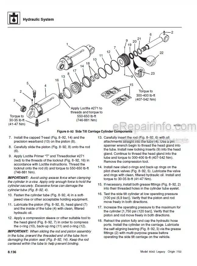 Photo 3 - JLG Skytrak Legacy 6042 Service Manual Telehandler