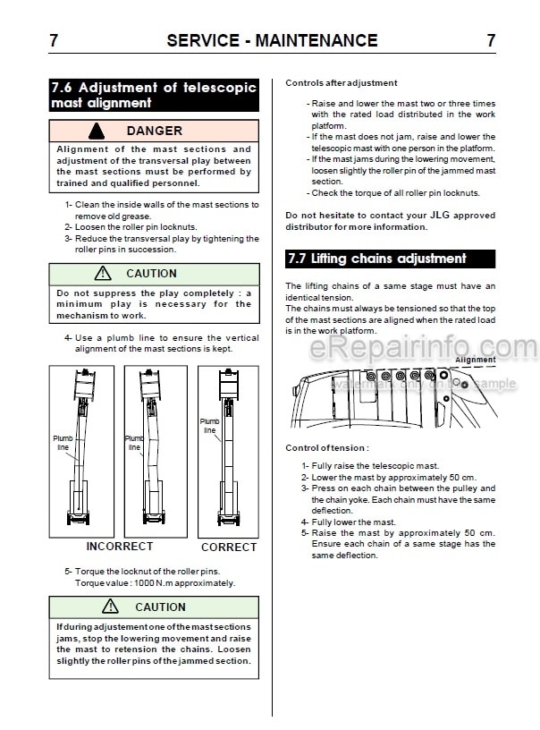Photo 11 - JLG Toucan 1210 1310 Service Manual Mast Boom Lift