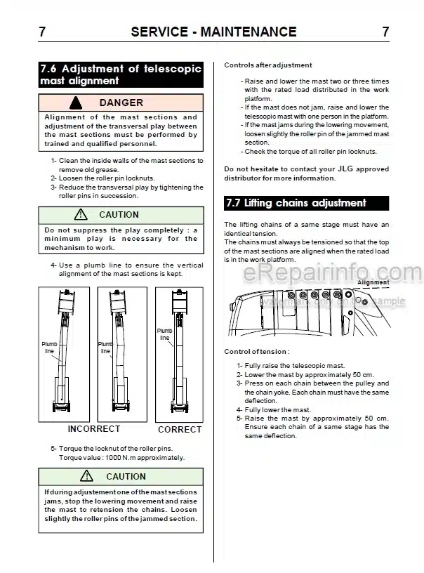 Photo 9 - JLG Toucan 1210 1310 Service Manual Mast Boom Lift