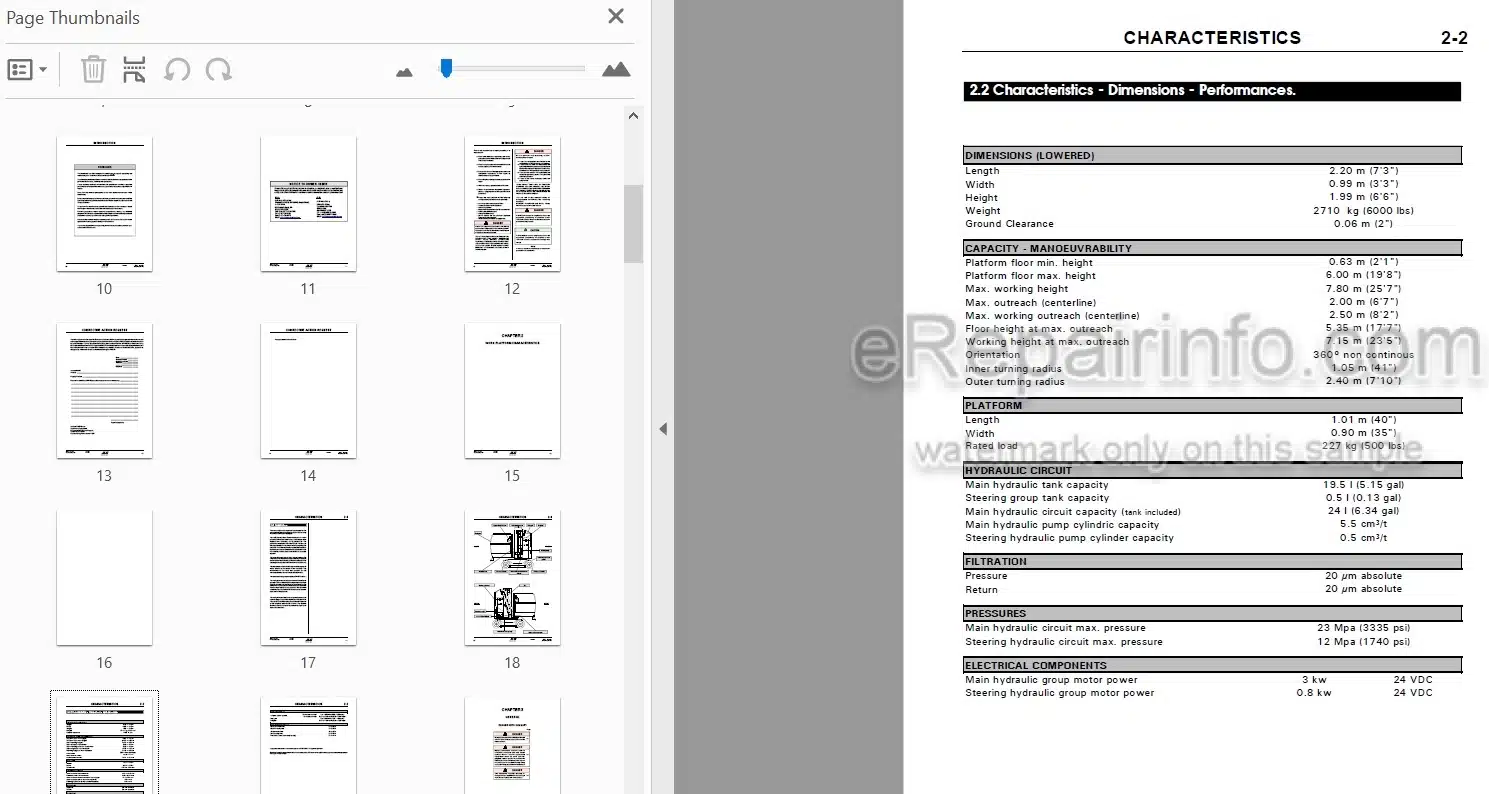 Photo 4 - JLG V2039E Service Manual Work Platform