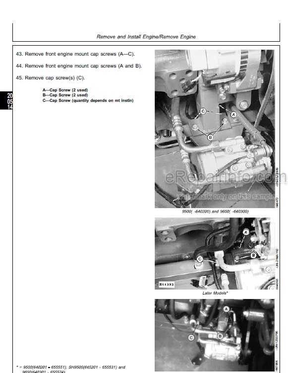 Photo 6 - John Deere 102 115 125 135 145 155C 190C Technical Manual Lawn Tractor