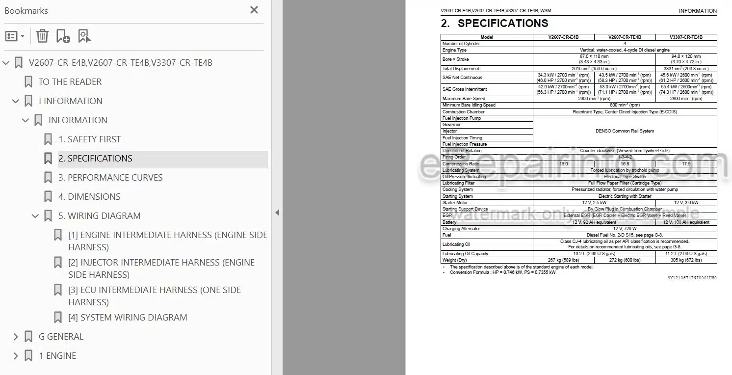 Photo 3 - Kubota V2607-CR-E4B V2607-CR-TE4B V3307-TE4B Workshop Manual Diesel Engine