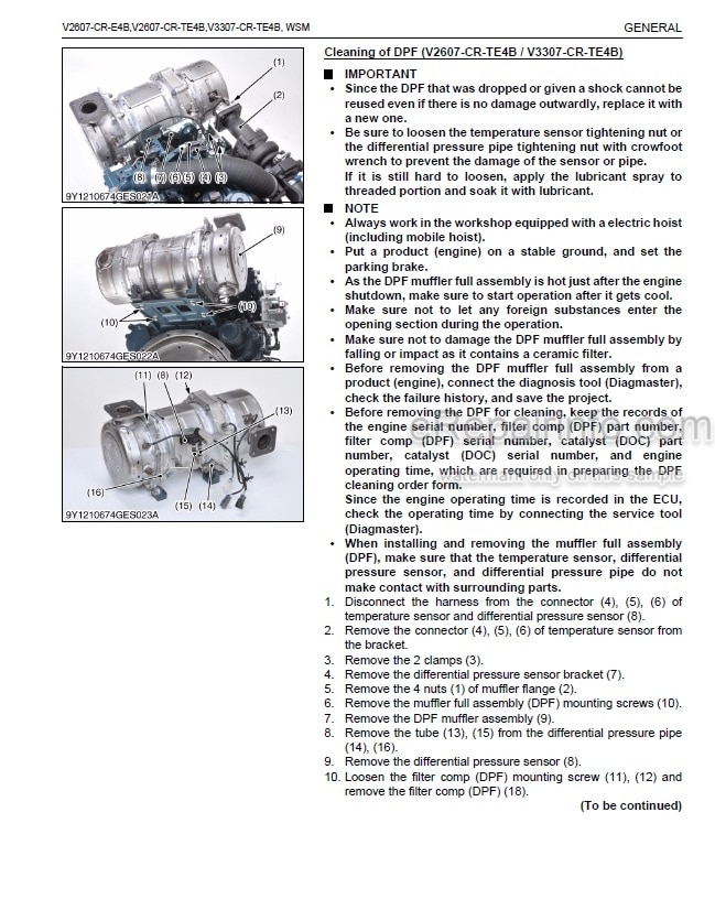 Photo 5 - Kubota V2607-CR-E4B V2607-CR-TE4B V3307-TE4B Workshop Manual Diesel Engine