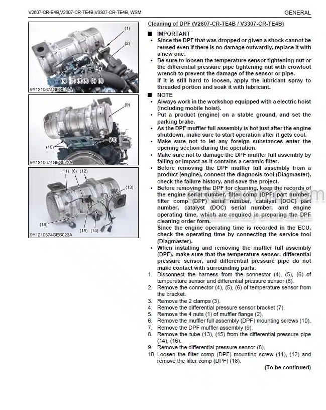 Photo 5 - Kubota V2607-CR-E4B V2607-CR-TE4B V3307-TE4B Workshop Manual Diesel Engine