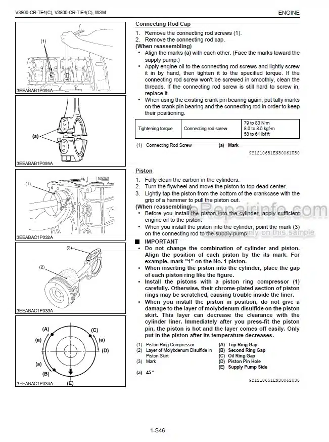 Photo 1 - Kubota V3800-CR-TE4 V3800-CR-TE4 V3800-CR-TIE4 V3800-CR-TE4C V3800-CR-TIE4C V3800-CR-TIE4C Workshop Manual Diesel Engine