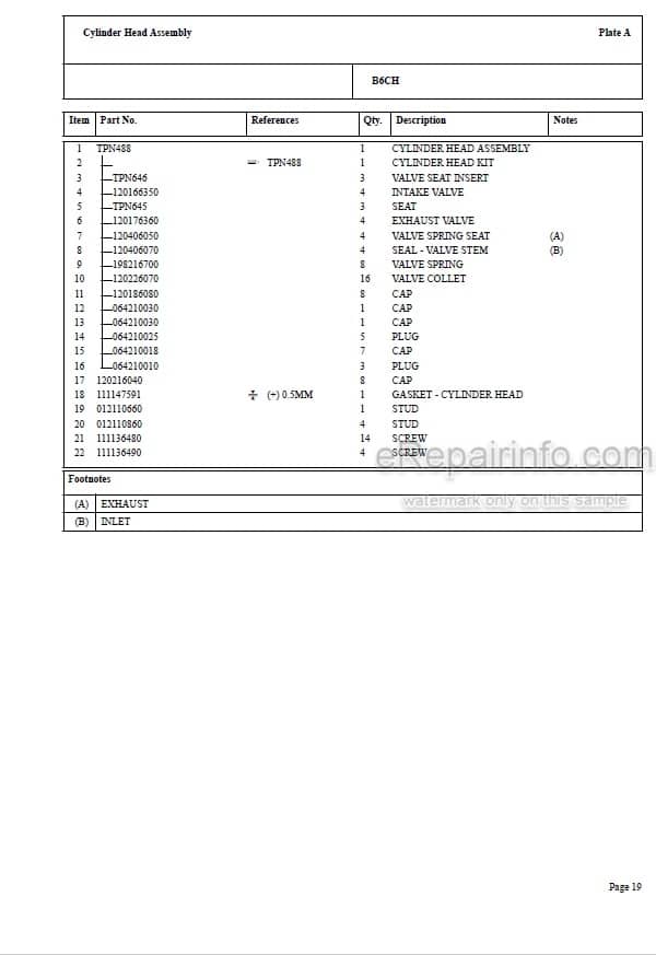 Photo 4 - Perkins HR81486U Parts Catalog Engine