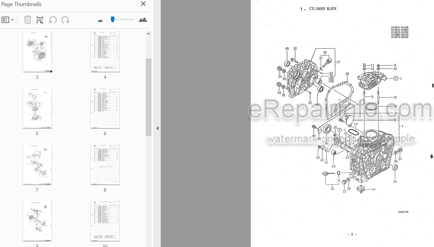 Photo 3 - Takeuchi L100ASESA TC960D3S Parts Catalog Dump Carrier Engine