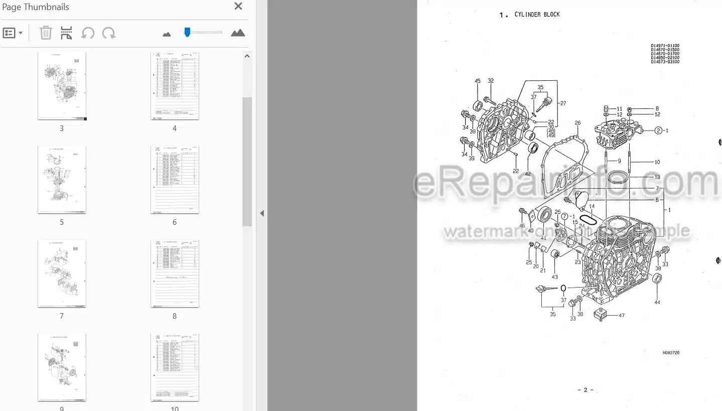 Photo 3 - Takeuchi L100ASESA TC960D3S Parts Catalog Dump Carrier Engine