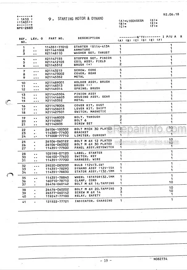 Photo 4 - Takeuchi L100ASESA TC960D3S Parts Catalog Dump Carrier Engine