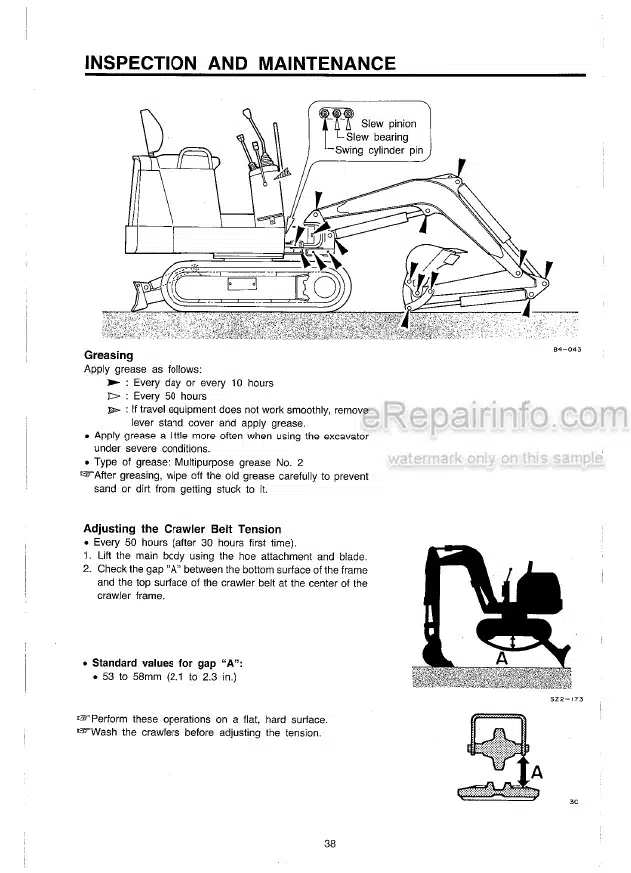 Photo 5 - Takeuchi TB007 Operators Manual Compact Excavator 1074340-