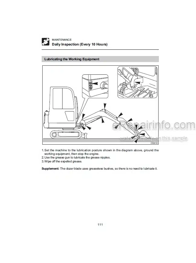Photo 3 - Takeuchi TB014 TB016 Operators Manual Compact Excavator 11410001- 11610001-