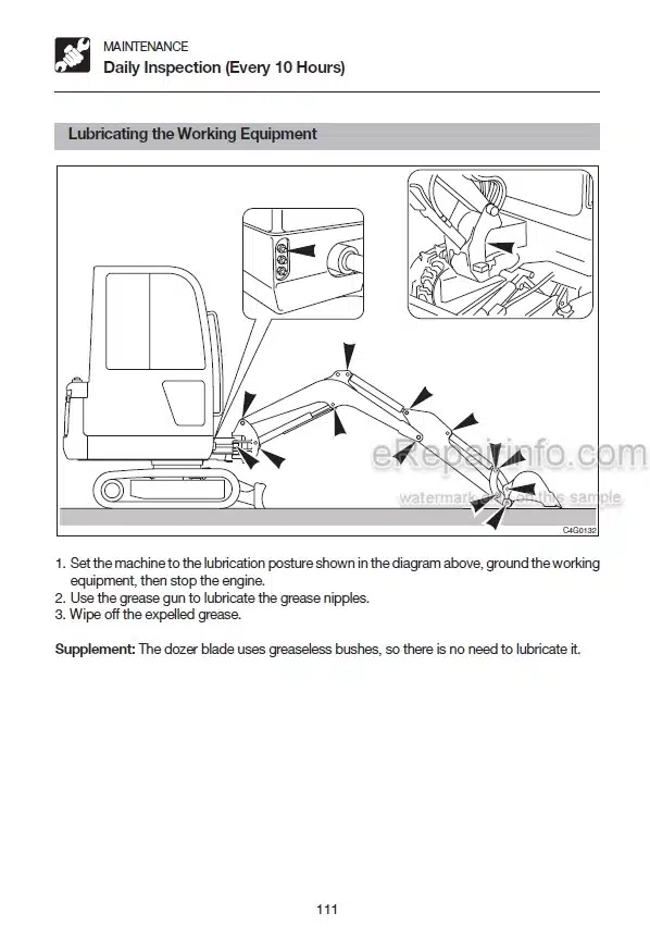 Photo 3 - Takeuchi TB014 TB016 Operators Manual Compact Excavator 114100752- 116110802-