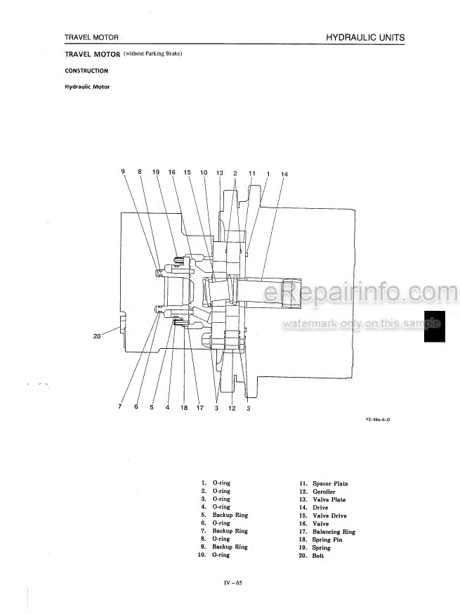 Photo 6 - Takeuchi TB015 Workshop Manual Compact Excavator 1153001-