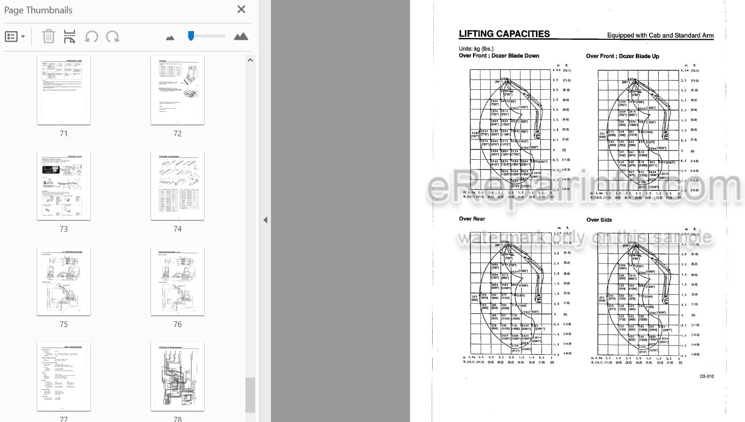 Photo 4 - Takeuchi TB020 Operators Manual Compact Excavator