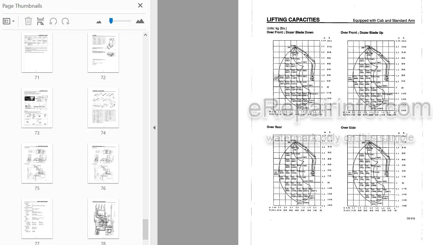 Photo 4 - Takeuchi TB020 Operators Manual Compact Excavator