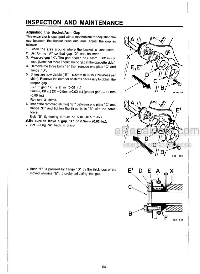 Photo 6 - Takeuchi TB025 TB030 TB035 Operators Manual Compact Excavator