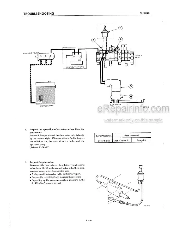 Photo 6 - Takeuchi TB020 Workshop Manual Compact Excavator 1203001