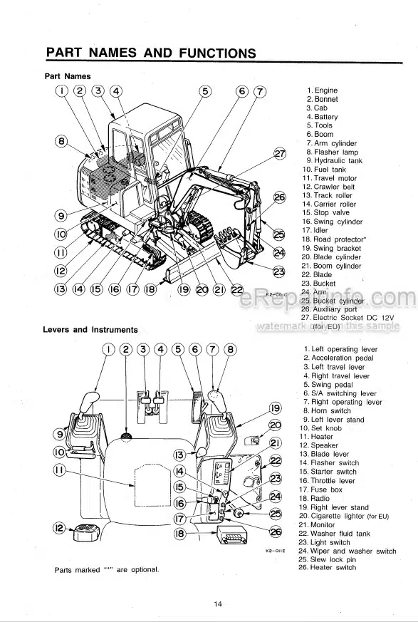 Photo 5 - Takeuchi TB045 Operators Manual Compact Excavator