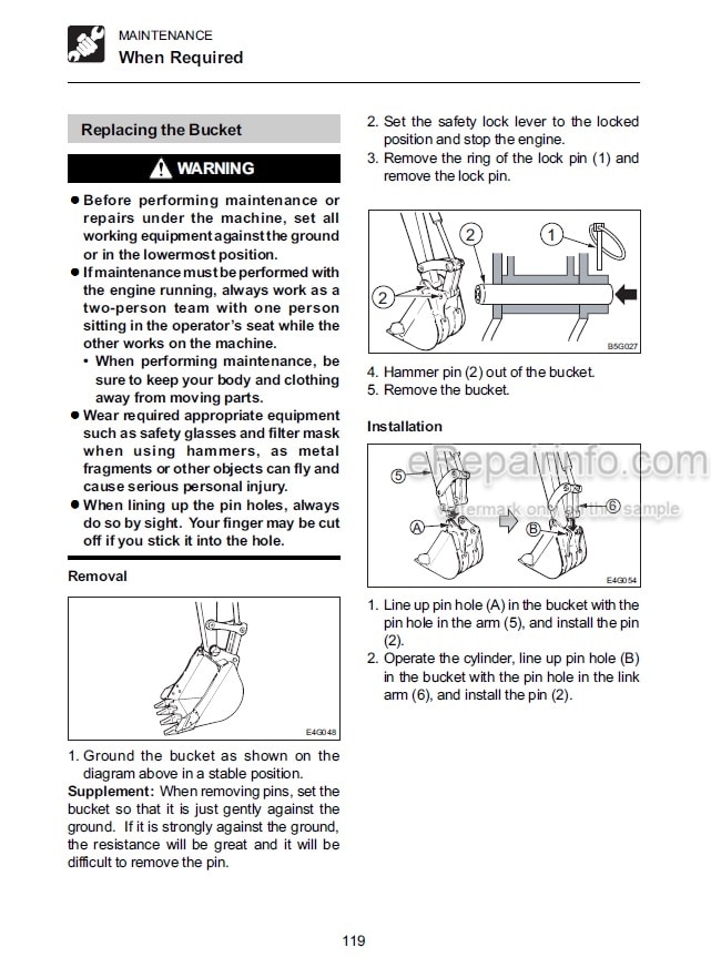 Photo 2 - Takeuchi TB108 Operators Manual Compact Excavator 10820001-