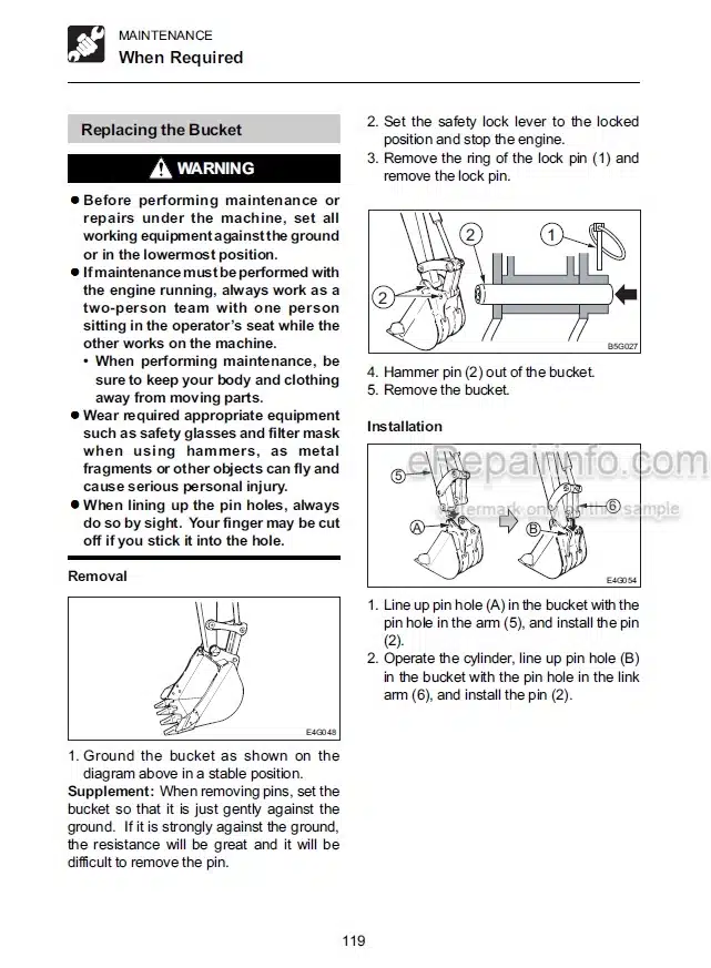 Photo 2 - Takeuchi TB108 Operators Manual Compact Excavator 10820001-