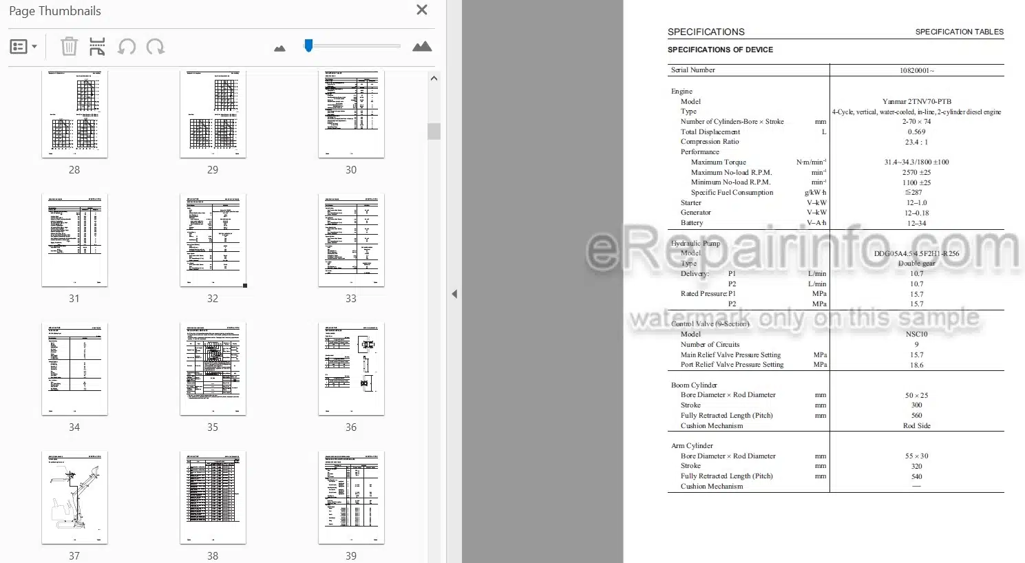 Photo 5 - Takeuchi TB108 Workshop Manual Compact Excavator 10820001-