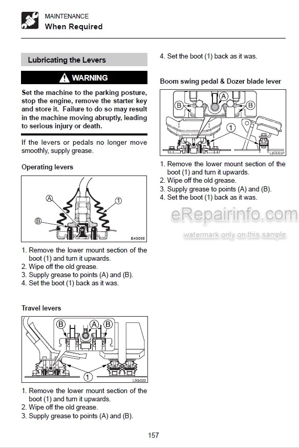 Photo 10 - Takeuchi TB1140 Operators Manual Hydraulic Excavator 51410001-