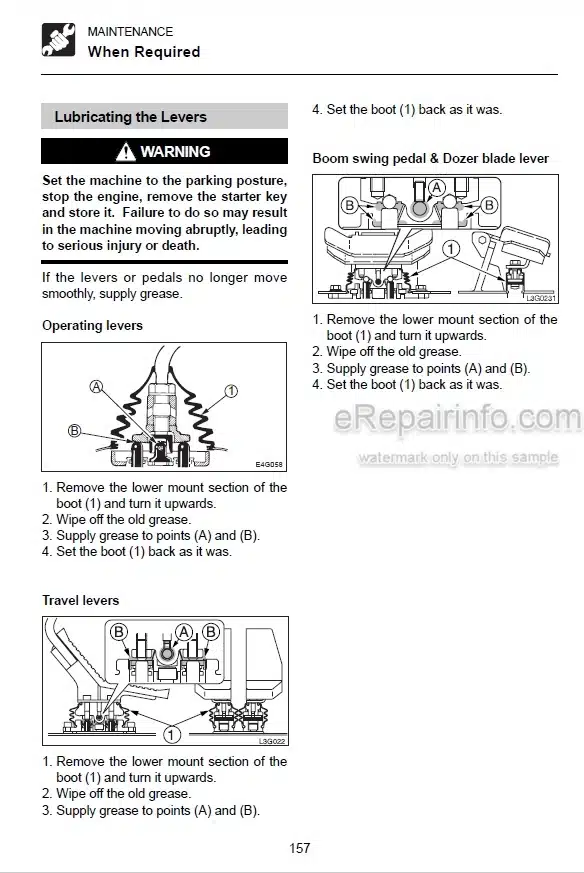 Photo 7 - Takeuchi TB1140 Operators Manual Hydraulic Excavator 51400007-