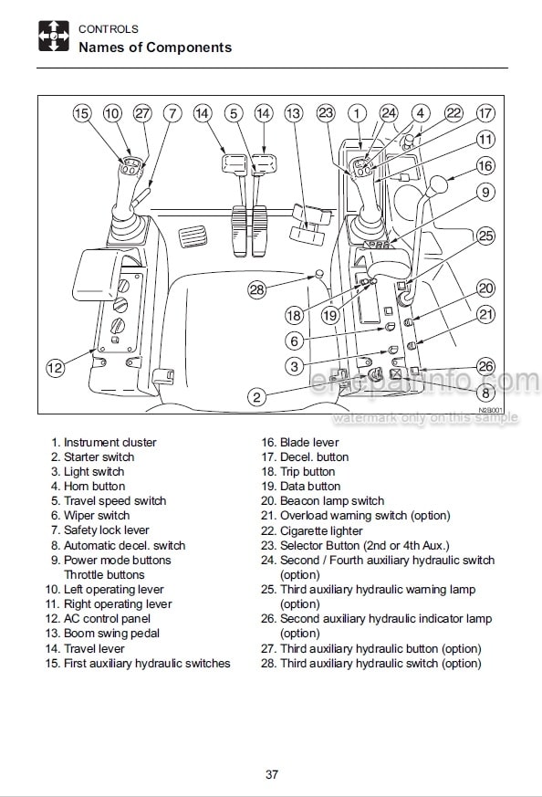 Photo 5 - Takeuchi TB1140 Operators Manual Hydraulic Excavator 51420001-