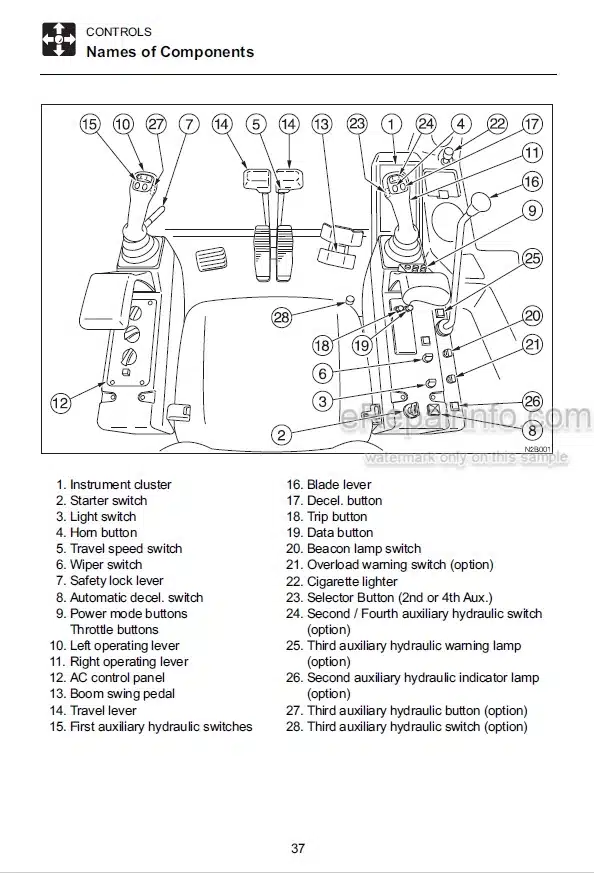 Photo 5 - Takeuchi TB1140 Operators Manual Hydraulic Excavator 51420001-